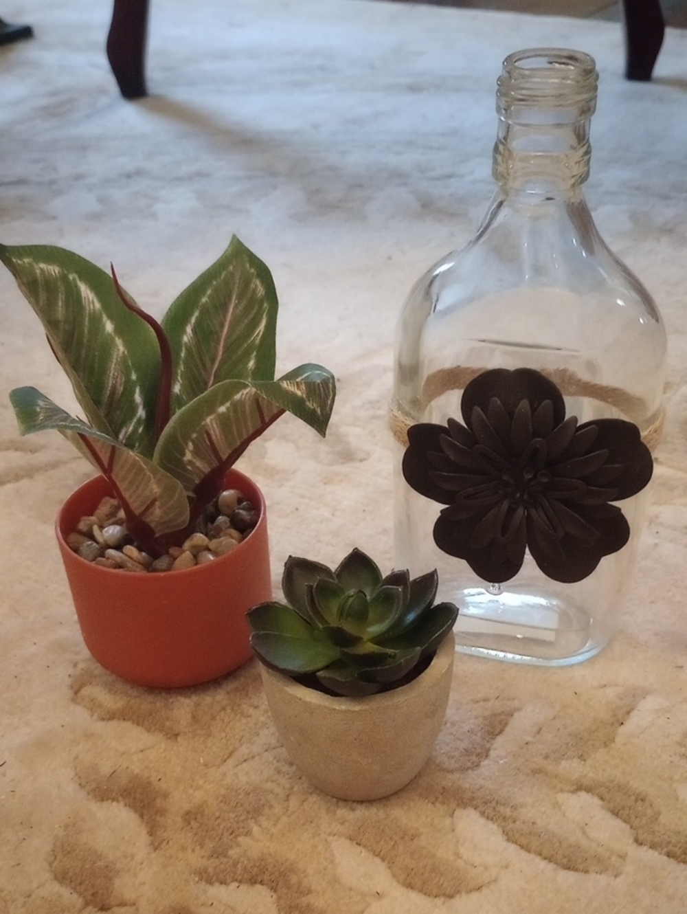 Home Essentials Green, Terracotta & Cream Faux Succulent and Potted Plant Trio